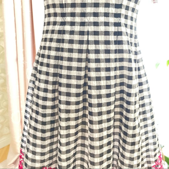 Nine West Checkered Embroidered Dress - Picture 3 of 7